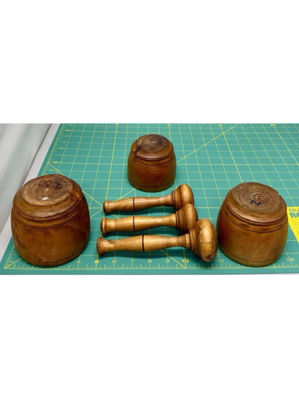 Mortar & Pestle Sets Vintage Portugal Wooden Rustic Country Decor Tool